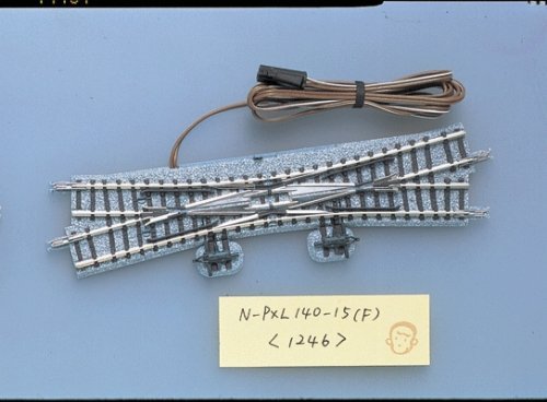 Remote Double-Slip Turnout (Points) N-PXL140-15 - Fine Track -- Left Hand w/5-1/2′ 140mm Radius, 15, N, TomyTec Co LTD 1246