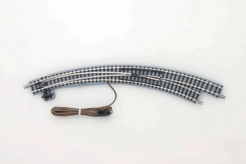 Remote Curved Turnout (Points) CPR317/280-45 - Fine Track -- Right Hand w/12-1/2 & 11′ 317 & 280mm , N, TomyTec Co LTD 1278