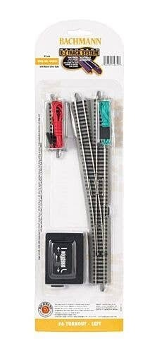 E-Z Track(R) w/Nickel Silver Rail & Gray Roadbed -- 6 Turnout Left, N, Bachmann Industries 44859