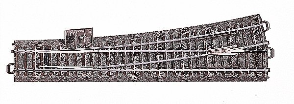 C-Track -- Wide Radius Turnout - 9-15/16′ 25.2cm - Left, HO, Marklin, Inc 24711