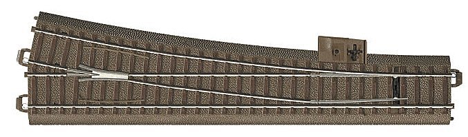 C-Track - Curved - Wide-Radius Turnout - Right - 12.1 Degrees -- Radius: 9-5/16′ 236mm, HO, Trix 62712