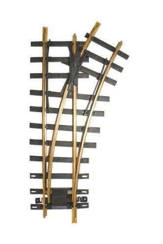 Code 332 Brass 1100 Manual Turnout -- Right Hand, 4′ Diameter, 30 Degree Diverging Route, G, Bachmann Industries 94658