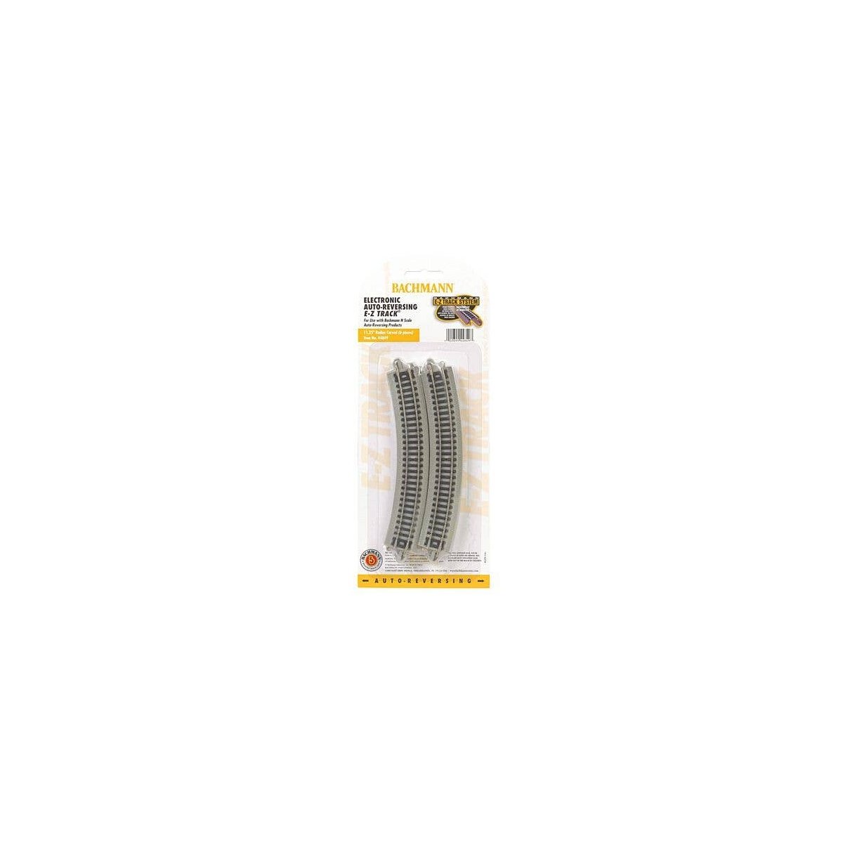 Auto-Reversing Track w/Nickel Silver Rail & Gray Roadbed - E-Z Track(R) -- 11-1/4′ Radius Cur, N, Bachmann Industries 44849