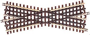 21st Century Track System(TM) Nickel Silver Rail w/Brown Ties - 3-Rail -- 22-1/2 Degree Crossing, O, Atlas O 6082
