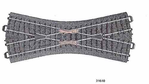 C-Track Crossing -- 7-13/32′ 24.3 Degrees, HO, Marklin, Inc 24640