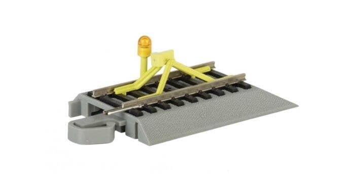 Nickel Silver Rail & Gray Roadbed - E-Z Track(R) -- Track Bumper with Flashing LED, HO, Bachmann Industries 44593