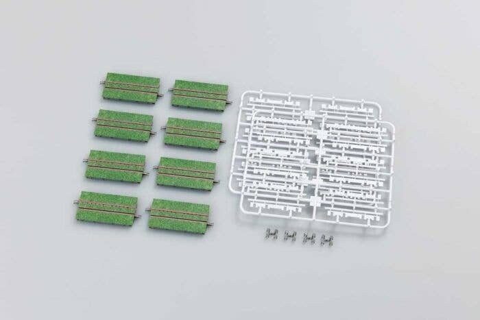 Green Grass-Embedded Street Track S70-WP(G) - Fine Track -- Includes Guardrails pkg(8), N, TomyTec Co LTD 17899