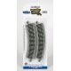 Curved Track w/Nickel Silver Rail & Gray Roadbed - E-Z Track(R) -- 15′ Radius pkg(4), HO, Bachmann Industries 44505