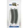 Curved Track w/Nickel Silver Rail & Gray Roadbed - E-Z Track(R) -- 15′ Radius pkg(4), HO, Bachmann Industries 44505