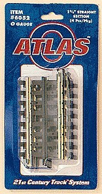 21st Century Track System(TM) Nickel Silver Rail w/Brown Ties - 3-Rail -- 1-3/4′ Straight, O, Atlas O 6052
