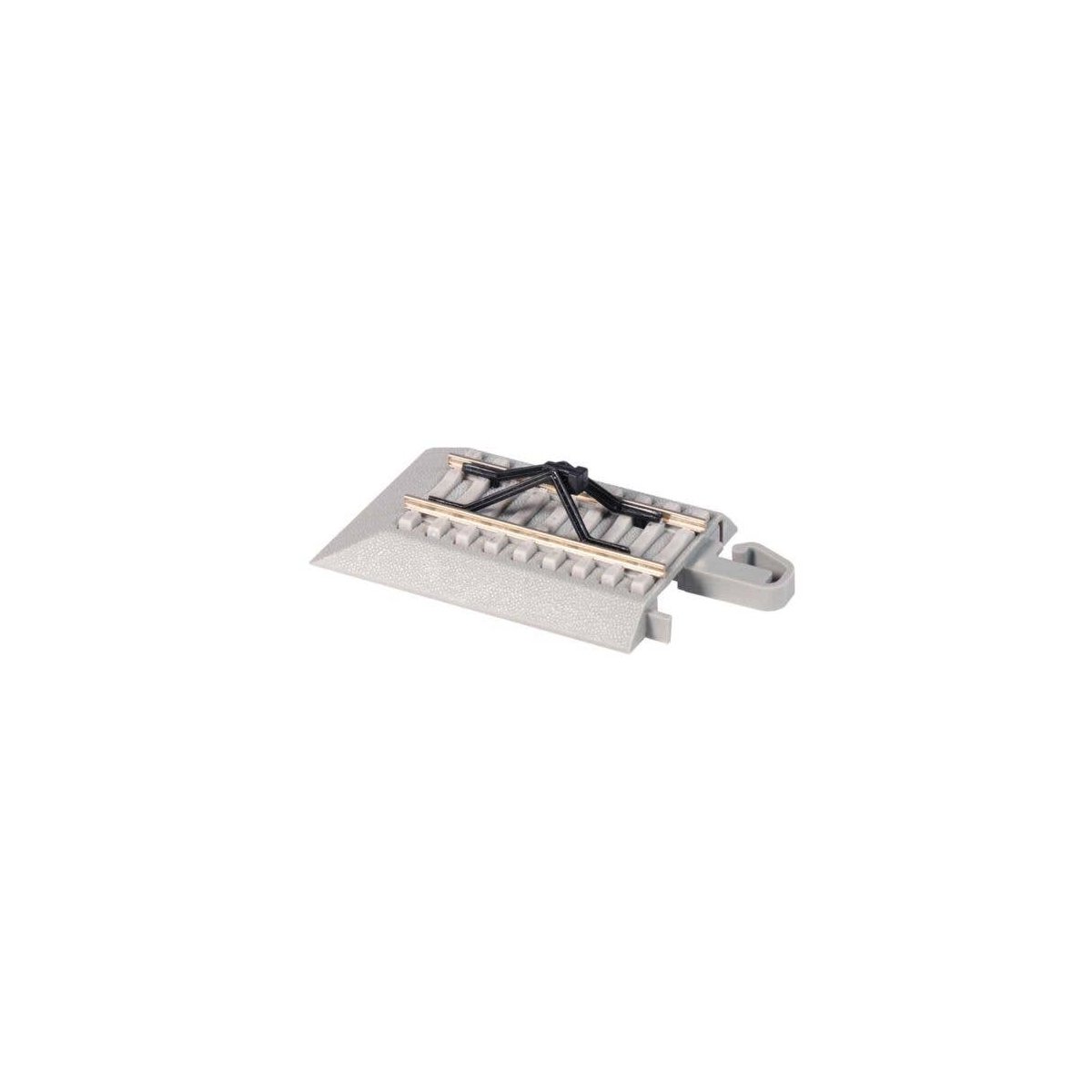 Hayes Bumper w/Nickel Silver Rail, Gray Roadbed, Concrete Ties - E-Z Track(R -- pkg(2), HO, Bachmann Industries 44791