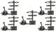 Operating Ground Throw -- Sprung .165′ Travel with Selectable End Fittings 218 pkg(5), HO, Caboose Industries 5218