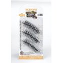 Curved Track w/Nickel Silver Rail & Gray Roadbed - E-Z Track(R) -- 11-1/4′ Radius Half Sectio, N, Bachmann Industries 44821