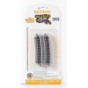 Curved Track w/Nickel Silver Rail & Gray Roadbed - E-Z Track(R) -- 12-1/2′ Radius Half Sectio, N, Bachmann Industries 44822