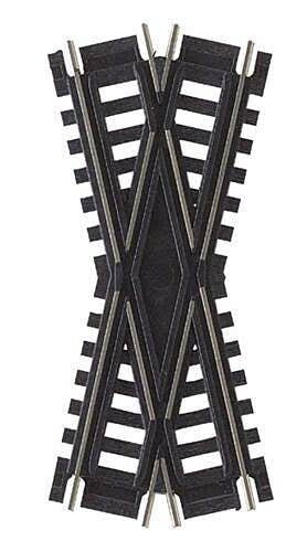 Custom-Line(R) Crossing - Code 100 -- 25-Degree, 4-1/2′ 11.4cm, Black Ties, HO, Atlas Model Railroad Co. 172