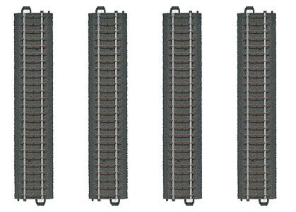 3-Rail C Track - My World -- Straight Sections pkg(4) 7-13/32′ 18.8cm, HO, Marklin, Inc 20188