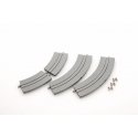 Wide Trolley/Streetcar (Tram) Mini Curve C140-WT - Fine Track -- 5-1/2′ 140mm 2 Each 30 & 60 Degree, N, TomyTec Co LTD 1796