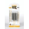 E-Z Track(R) w/Nickel Silver Rail & Gray Roadbed -- 19′ Radius Curve Half Section pkg(6), N, Bachmann Industries 44856