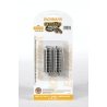 E-Z Track(R) w/Nickel Silver Rail & Gray Roadbed -- 19′ Radius Curve Half Section pkg(6), N, Bachmann Industries 44856