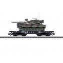 Type Rlmmps 650 Heavy-Duty Flatcar w/Leopard Tank Load - 3-Rail - Ready to Run -- German Federal Railroad DB (Era IV, black), HO