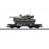 Type Rlmmps 650 Heavy-Duty Flatcar w/Leopard Tank Load - 3-Rail - Ready to Run -- German Federal Railroad DB (Era IV, black), HO