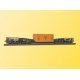 Depressed Center 12-Axle Heavy-Duty Flatcar w/Load - Kit -- DB (black, white) w/Large Shipping Crate Load, HO, Kibri 16510