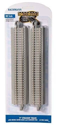 Straight Terminal Rerailer, Nickel Silver Rail, Gray Roadbed, Concrete Ties -- 9′ 22.9cm, HO, Bachmann Industries 44710