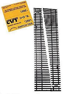 CVT Curvable Switch Tie Strip -- 8 Left, HO, Central Valley 2801