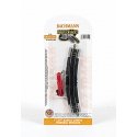 Curved Track w/Nickel Silver Rail & Gray Roadbed - E-Z Track(R) -- 11-1/4′ Radius Terminal Re, N, Bachmann Industries 44802