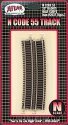 Code 55 Track w/Nickel-Silver Rail & Brown Ties -- 20′ Radius Half Curve pkg(6), N, Atlas Model Railroad Co. 2027