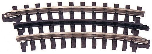 21st Century Track System(TM) Nickel Silver Rail w/Brown Ties - 3-Rail -- 027 Half Curved Section, O, Atlas O 6044