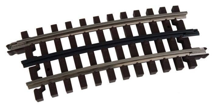 21st Century Track System(TM) Nickel Silver Rail w/Brown Ties - 3-Rail -- O54 Half Curved Section, O, Atlas O 6061