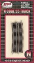 Code 55 Track w/Nickel-Silver Rail & Brown Ties -- 17-1/2′ Radius Half Curve pkg(6), N, Atlas Model Railroad Co. 2023