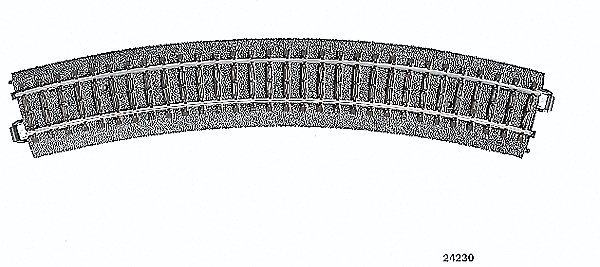 3-Rail R2 Curve C-Track -- 17-1/4′ 43.8cm Radius, 30-Degree, HO, Marklin, Inc 24230