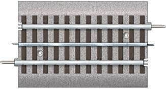 FasTrack(TM) Track w/Roadbed - 3-Rail -- 1/2 Straight Track - 5′ 12.7cm, O, Lionel 612024