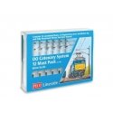 Catenary System Startup Pack -- 12 Each Masts, Registration Arms, Installation Jig & Guidebook, HO, Peco LC100