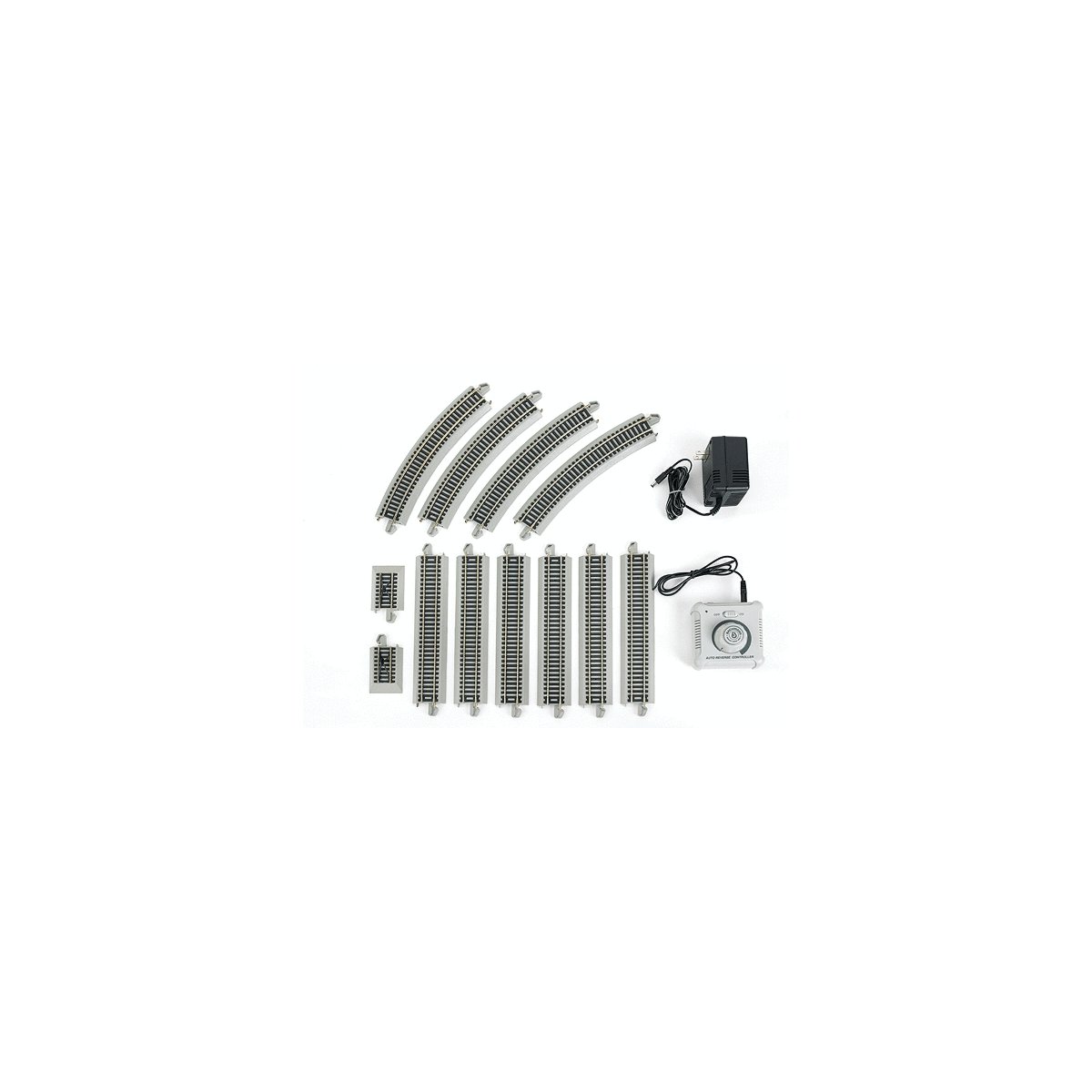 E-Z Track(R) Reversing System - Nickel Silver w/Gray Roadbed -- Power Pack, Auto-Reversing T, HO, Bachmann Industries 44547