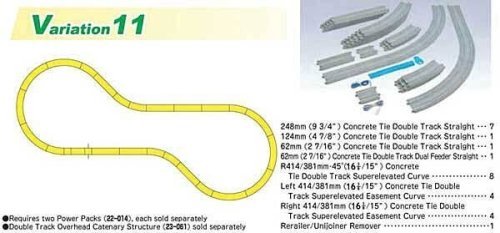 V11 Double Track Set - Unitrack -- Concrete Ties, Requires 2 Power Packs (Sold Separately), N, Kato USA Inc 20870