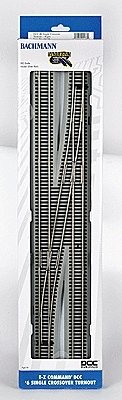 Decoder-Equipped Nickel-Silver Turnout - E-Z Track(R) -- Single-Crossover 6 Right Hand, HO, Bachmann Industries 44138