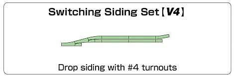 V4 Switching Siding Set - Unitrack -- Includes 2 4 Remote Turnouts and Straight Sections, N, Kato USA Inc 20863