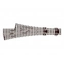 Code 75 Staggered 3-Way Turnout w/Electrofrog, HO, Peco SLE199