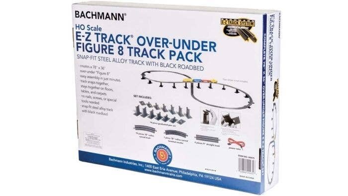Over and Under Figure 8 Track Pack with Pier Set - Steel Alloy E-Z Track(R) -- Set-Up Size: , HO, Bachmann Industries 44475
