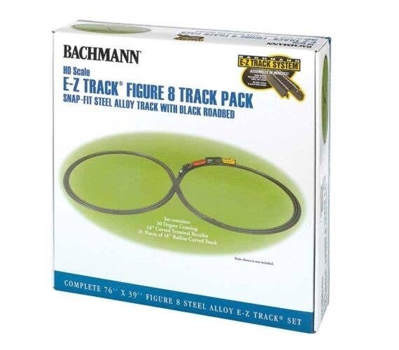 Figure-8 Track Pack - E-Z Track(R) -- With Steel Rail & Black Roadbed, HO, Bachmann Industries 44487
