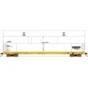 Sky Box Aerospace Flatcar with Cover - Ready to Run -- NASA NLAX (yellow, white Cover), N, Intermountain Railway Company 6700004