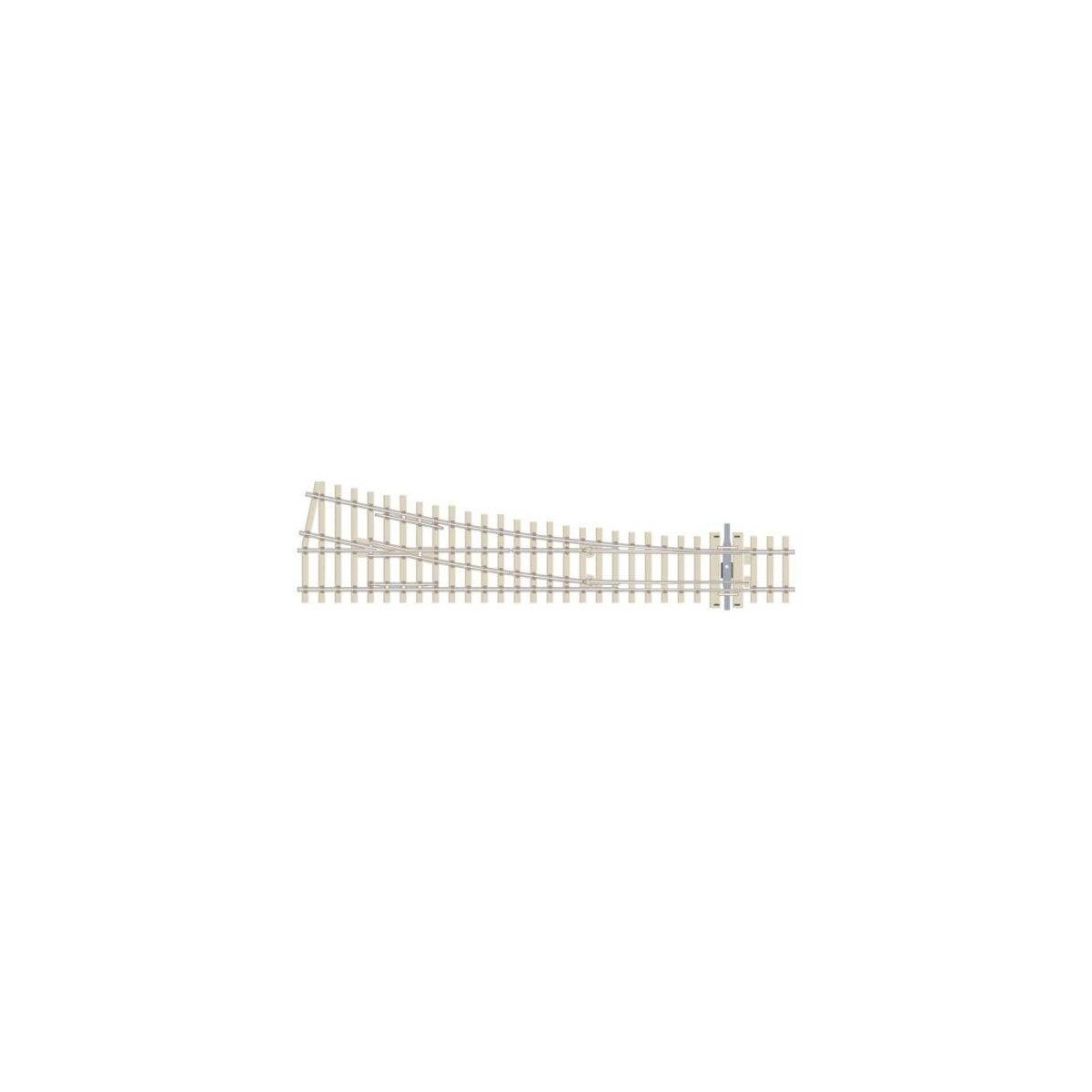 Streamline Code 75 OO/HO Medium Radius Turnout w/Concrete Ties -- Right Hand, HO, Peco SLE1095