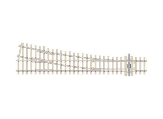 Streamline Code 75 OO/HO Medium Radius Turnout w/Concrete Ties -- Right Hand, HO, Peco SLE1095