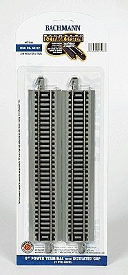 Straight Track w/Nickel Silver Rail & Gray Roadbed - E-Z Track(R) -- 9′ Straight Terminal w/, HO, Bachmann Industries 44597