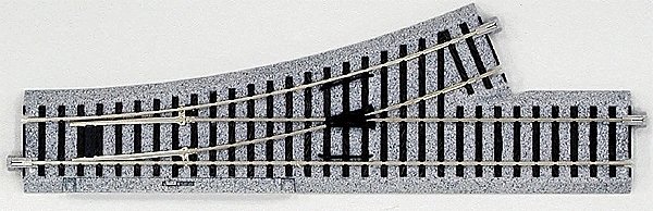 Manual Turnout - Unitrack -- Left-Hand, 9-3/4` 245mm Long, 19-1/4` 490mm Radius, HO, Kato USA Inc 2840