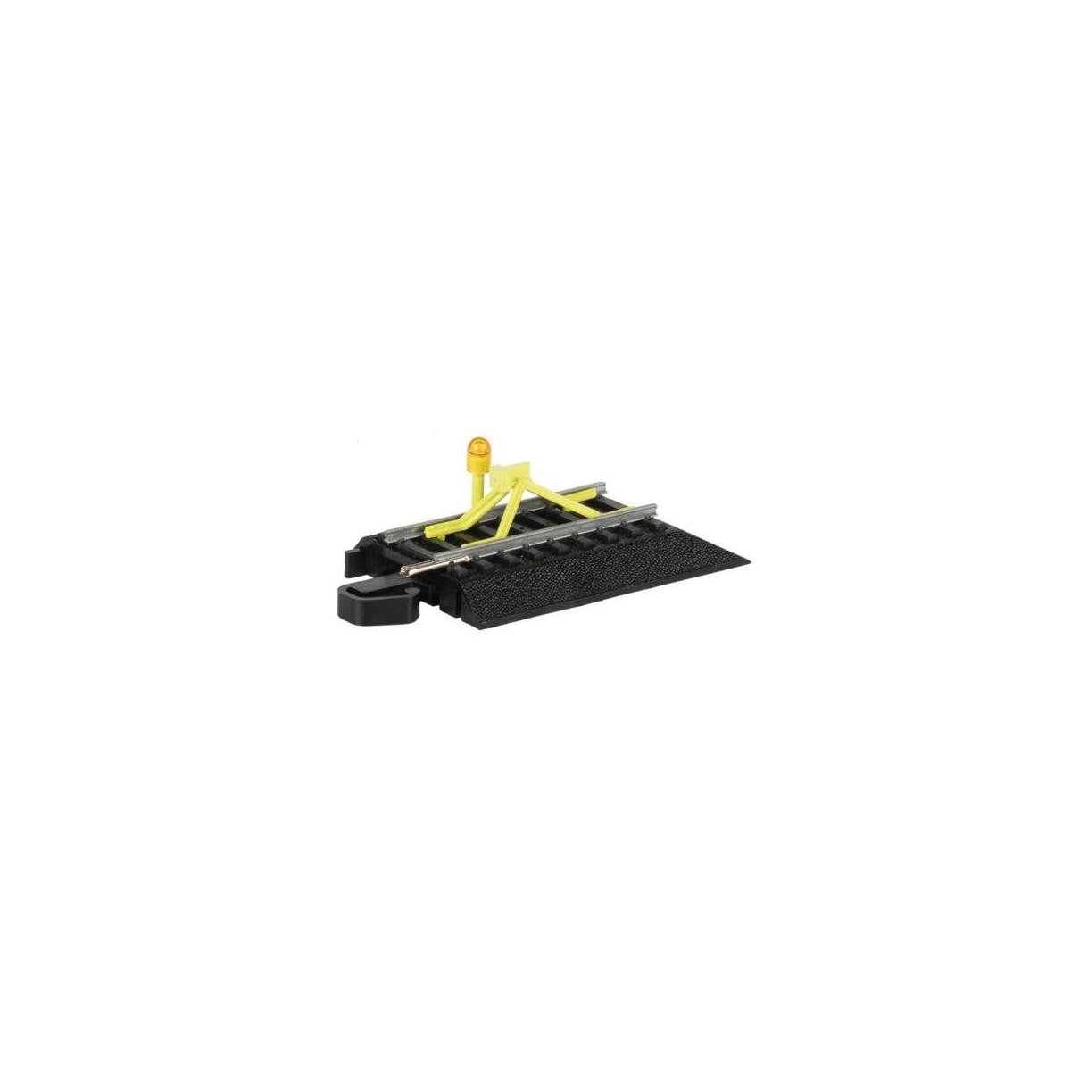 Track Bumper with Flashing LED - Steel Alloy Rail, Black Roadbed E-Z Track(R, HO, Bachmann Industries 44476