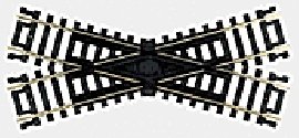 Snap Track Crossing -- 30 Degrees, Nickel-Silver Rail, Black Ties, HO, Atlas Model Railroad Co. 839